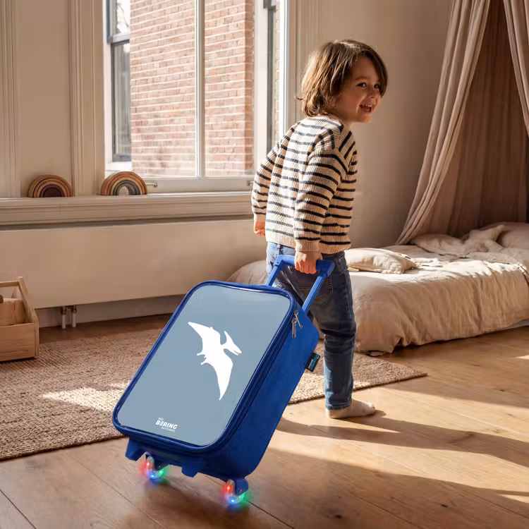 Children's suitcase - Blue - Blue with Pteranodon dino — 2