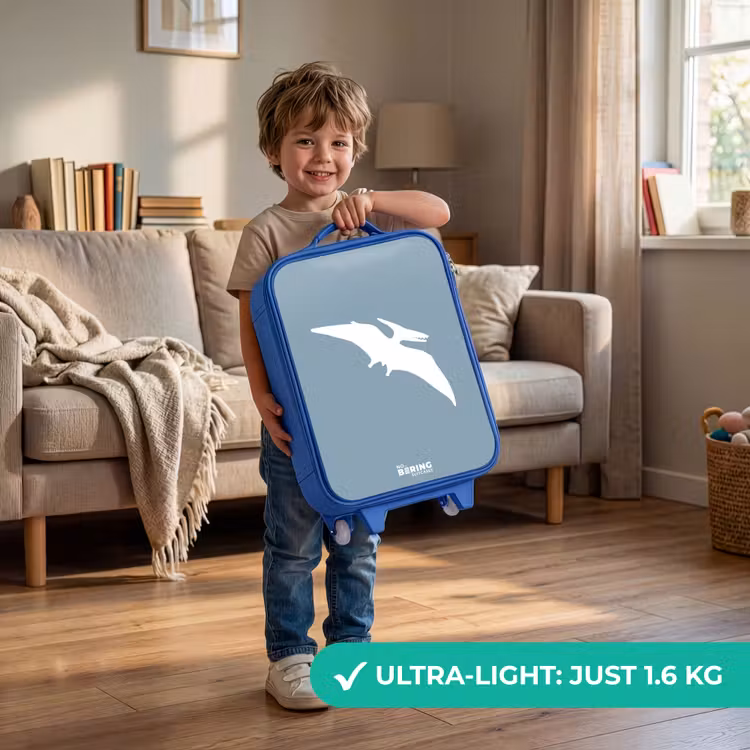 Children's suitcase - Blue - Blue with Pteranodon dino — 3