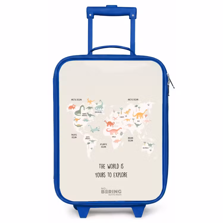 Children's suitcase - Blue - Dino world map — 1