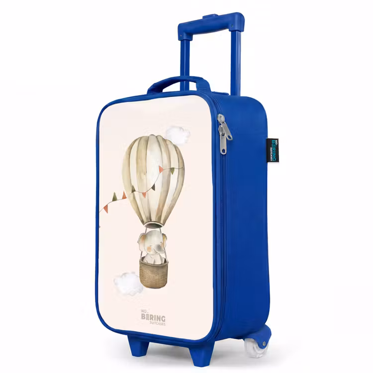 Children's suitcase - Blue - Elephant in a hot air balloon — 5