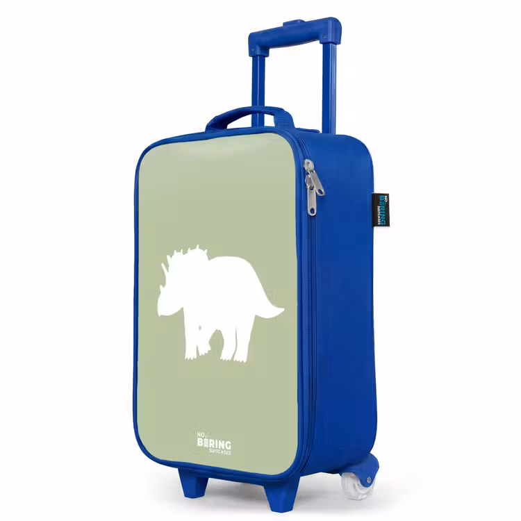 Children's suitcase - Blue - Green with Triceratops dino — 5
