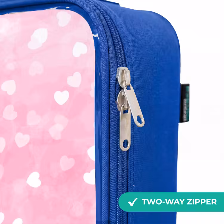 Children's suitcase - Blue - Pink glitter hearts — 6