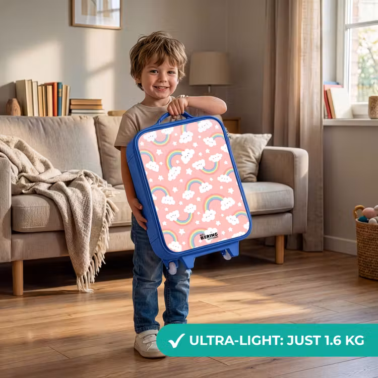 Children's suitcase - Blue - Pink with rainbow pattern — 3