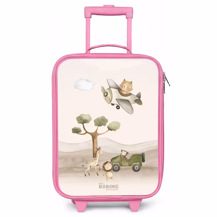 Children's suitcase - Pink - Animals on safari — 1