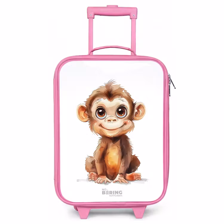 Children's suitcase - Pink - Baby monkey — 1