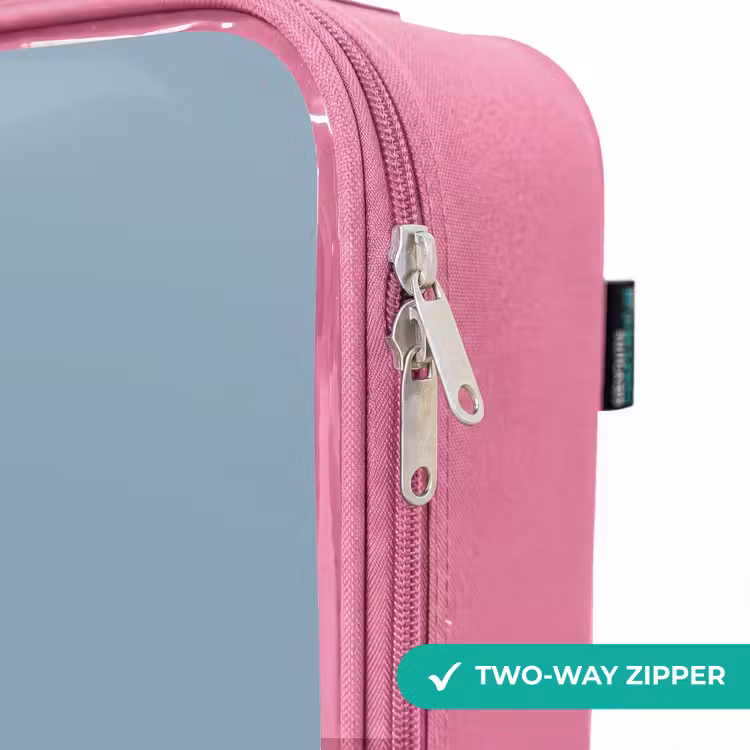 Children's suitcase - Pink - Blue with Pteranodon dino — 4
