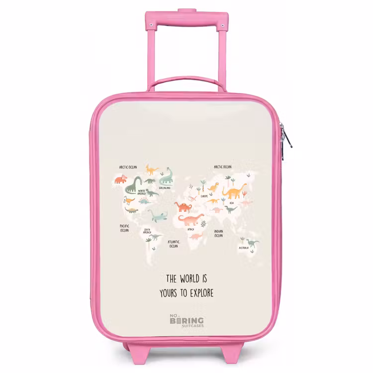 Children's suitcase - Pink - Dino world map — 1