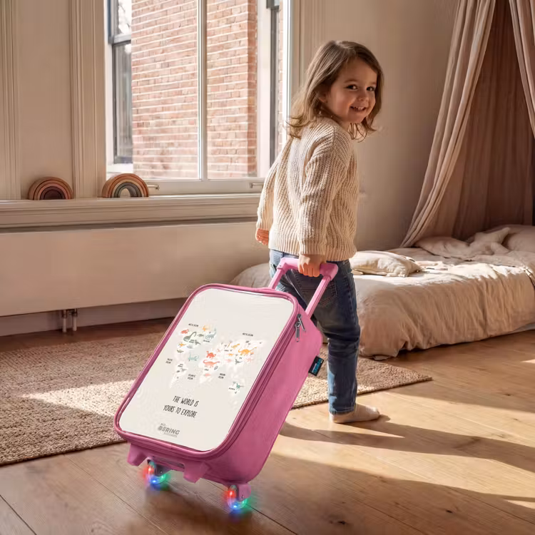 Children's suitcase - Pink - Dino world map — 2