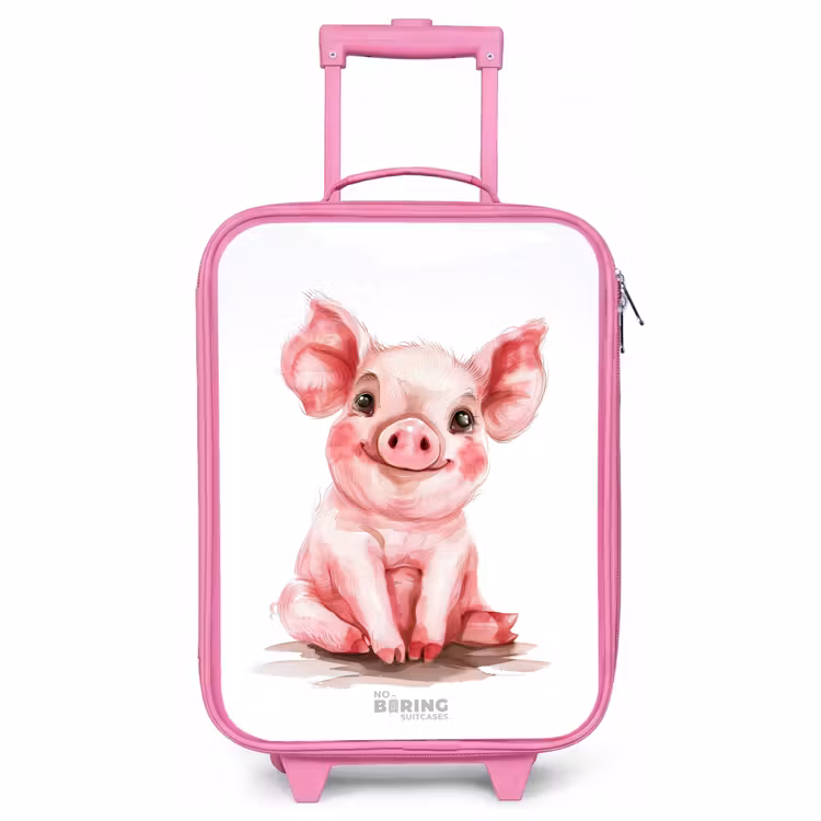 Children's suitcase - Pink - Pink baby pig — 1