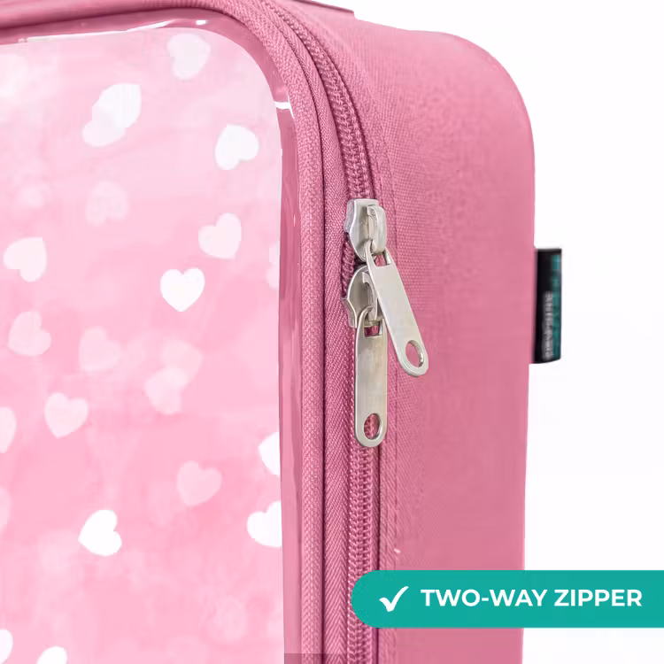 Children's suitcase - Pink - Pink glitter hearts — 4