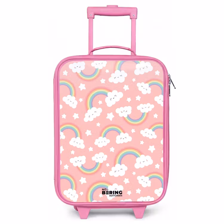 Children's suitcase - Pink - Pink with rainbow pattern — 1