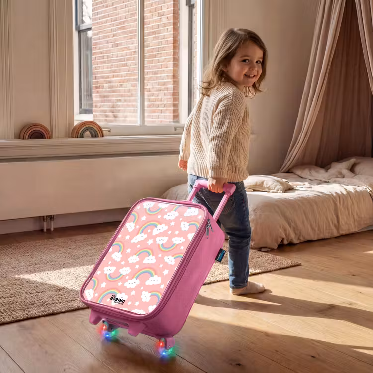 Children's suitcase - Pink - Pink with rainbow pattern — 2