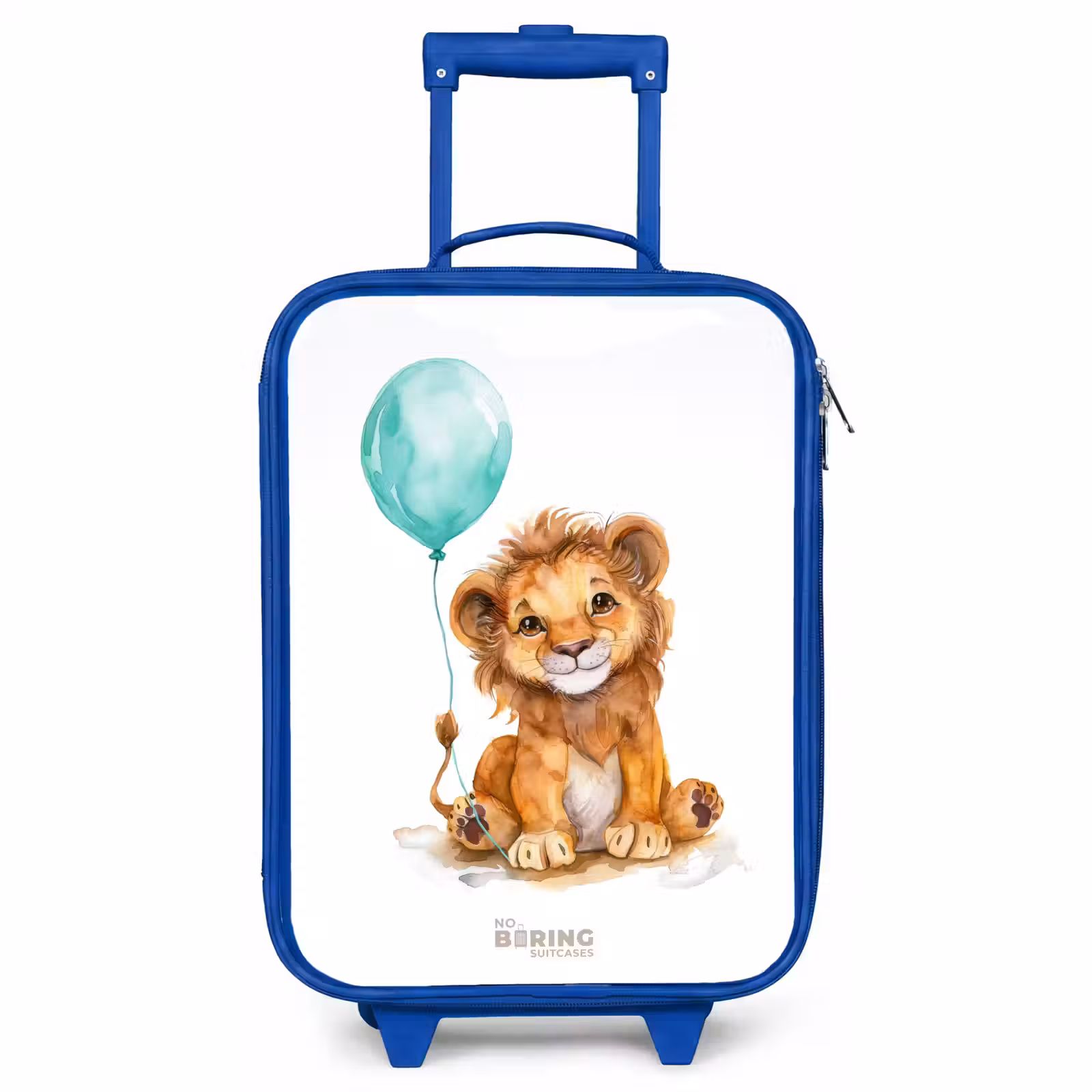 Children's suitcase - Blue - Lion with blue balloon — 1