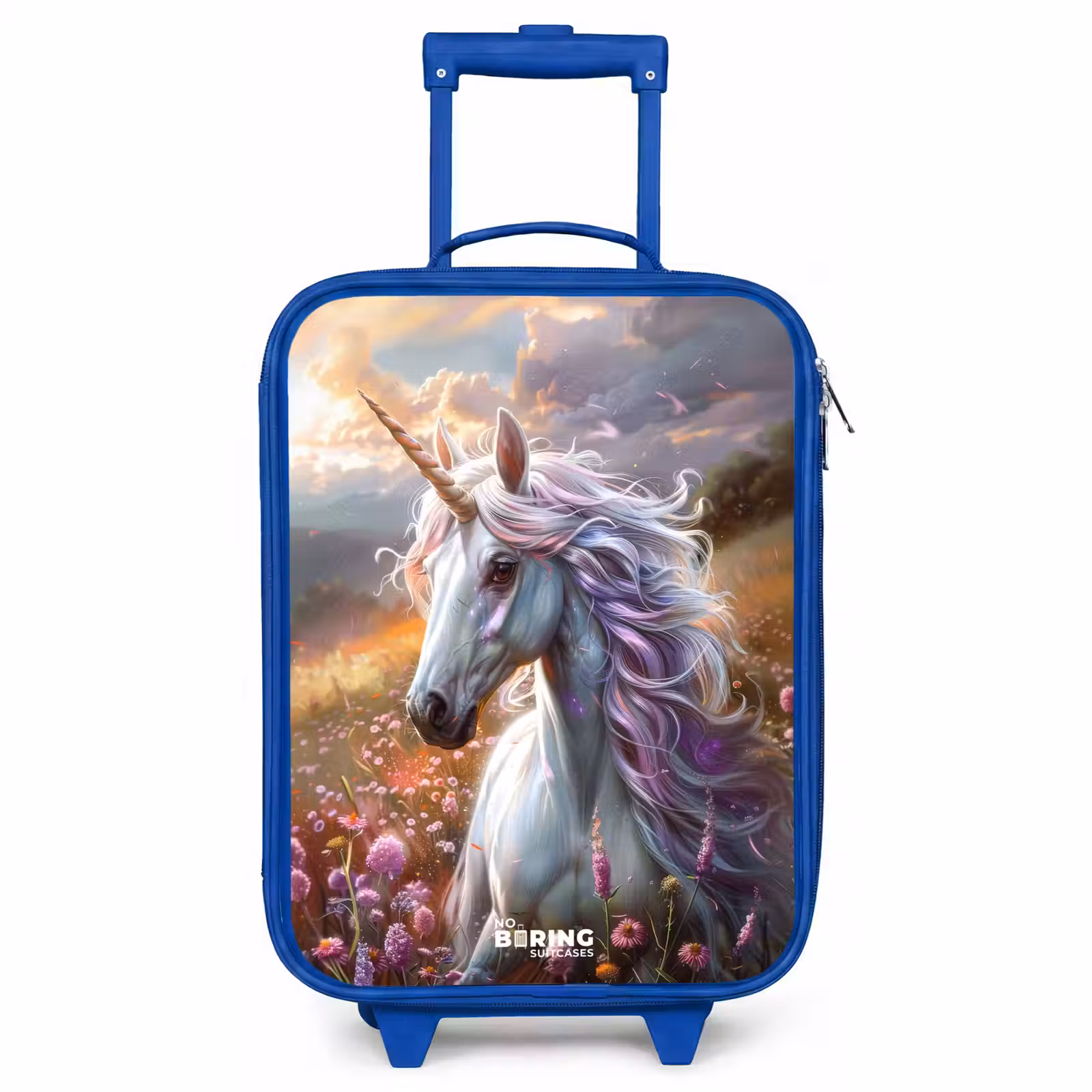Children's suitcase - Blue - Pastel pearl horn — 1