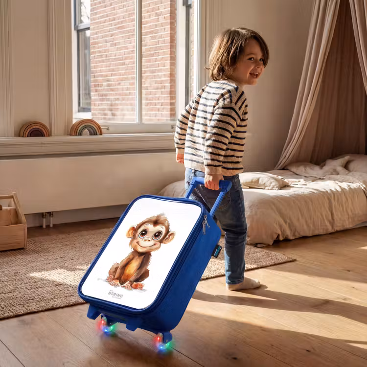Children's suitcase - Blue - Baby monkey — 2