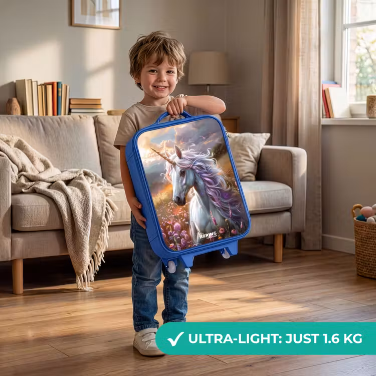Children's suitcase - Blue - Pastel pearl horn — 3