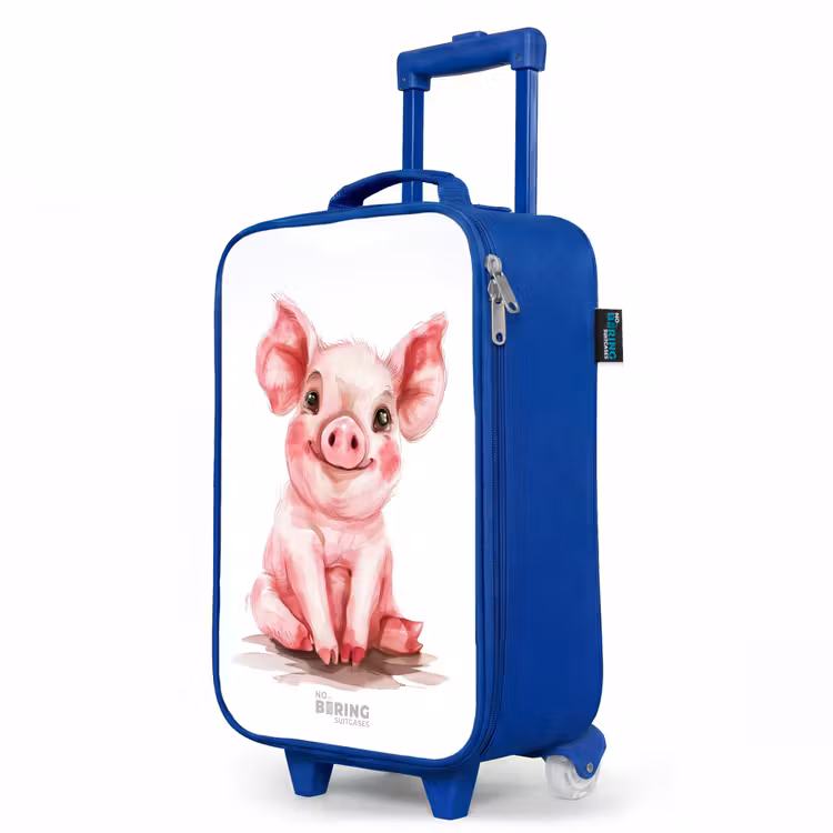 Children's suitcase - Blue - Pink baby pig — 5