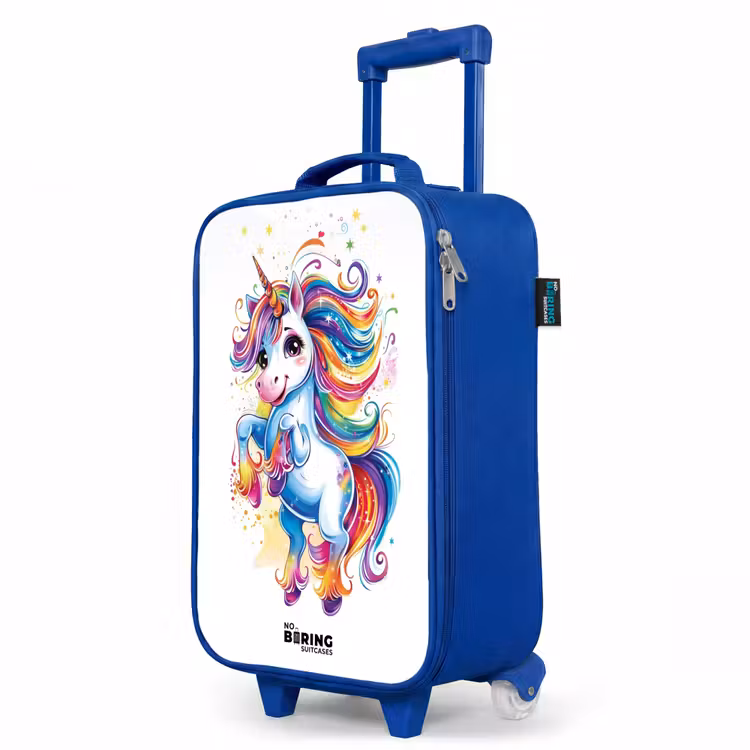 Children's suitcase - Blue - Prancing Unicorn with Rainbow Moons — 5