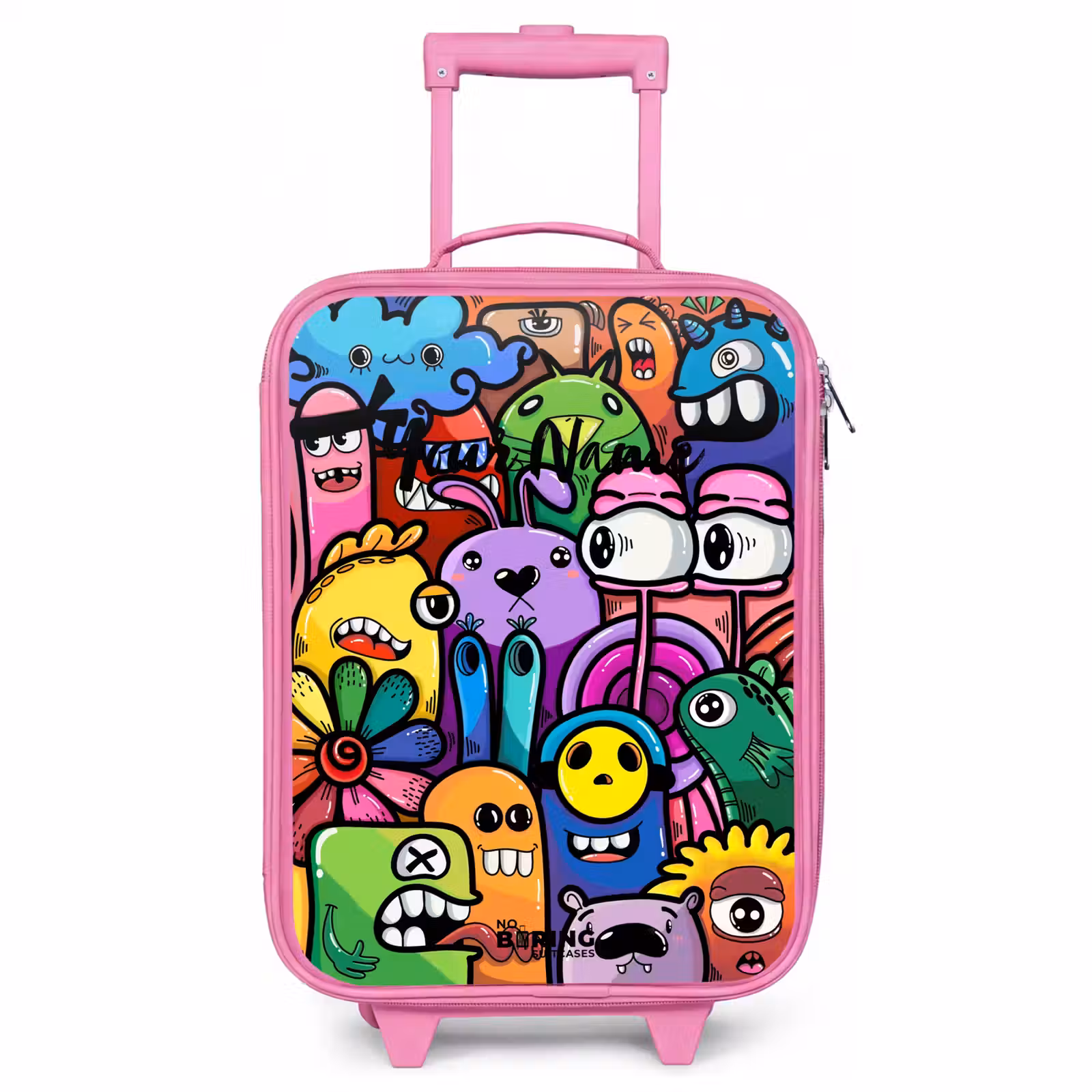 Children's suitcase - Pink - Funny colorful monsters — 1