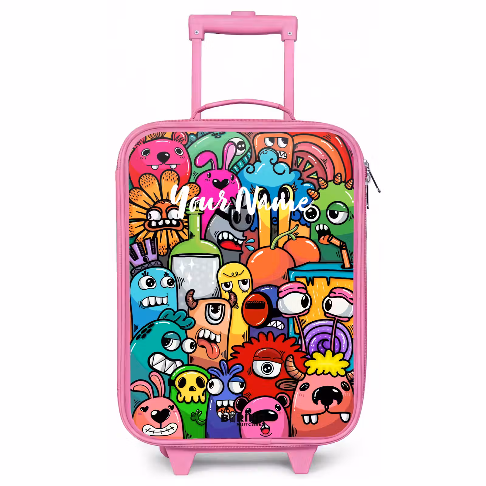 Children's suitcase - Pink - Popping colored monsters — 1