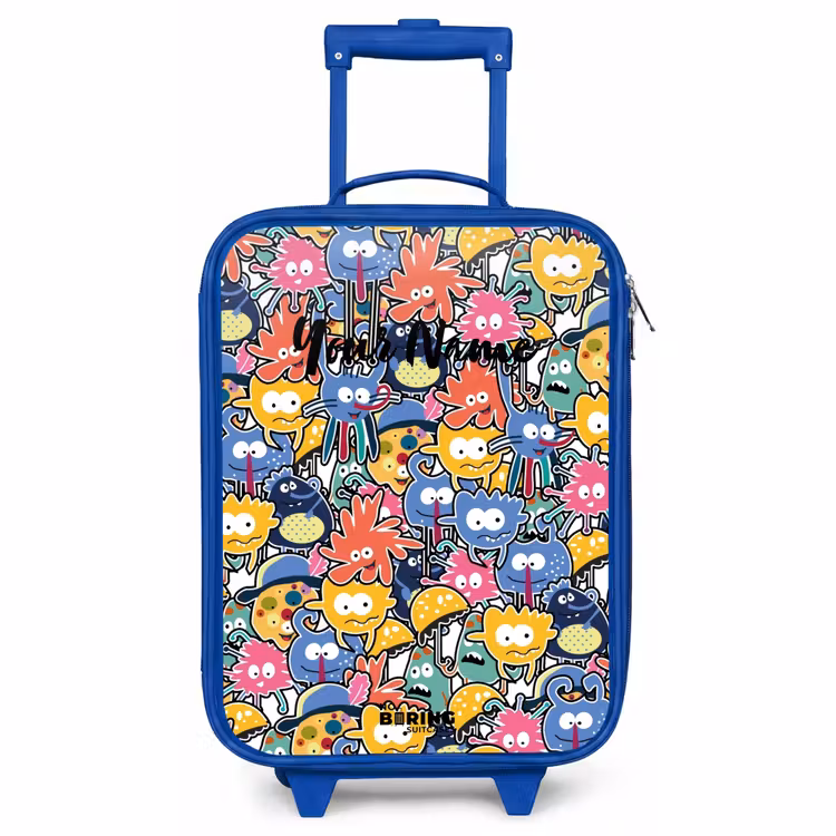 Children's suitcase - Blue - Beasts with Big Eyes — 1