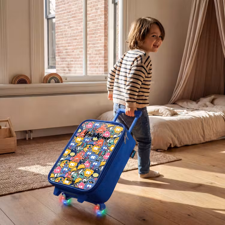 Children's suitcase - Blue - Beasts with Big Eyes — 2