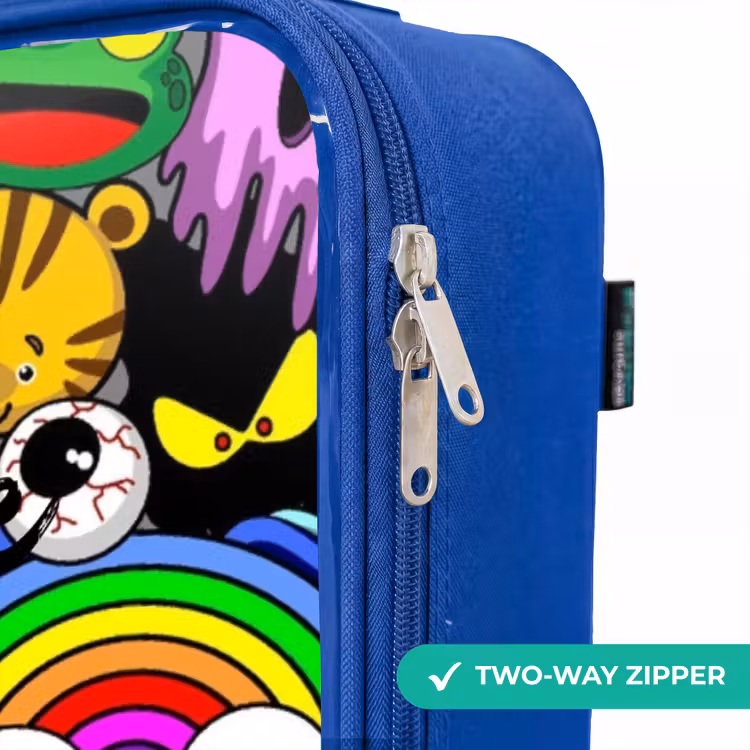 Children's suitcase - Blue - Chaotic colorful monster pattern — 6