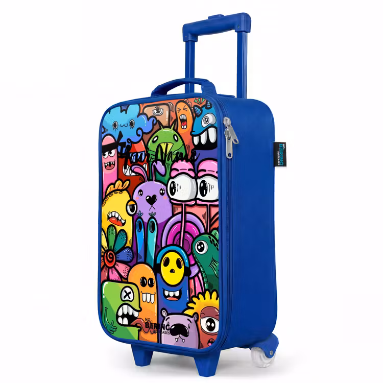Children's suitcase - Blue - Funny colorful monsters — 5