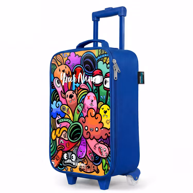 Children's suitcase - Blue - Merry monster chaos — 5