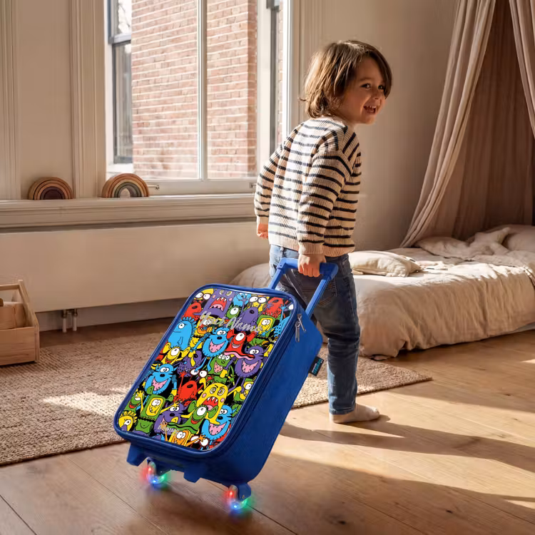 Children's suitcase - Blue - Monsters with Bright Colors — 2