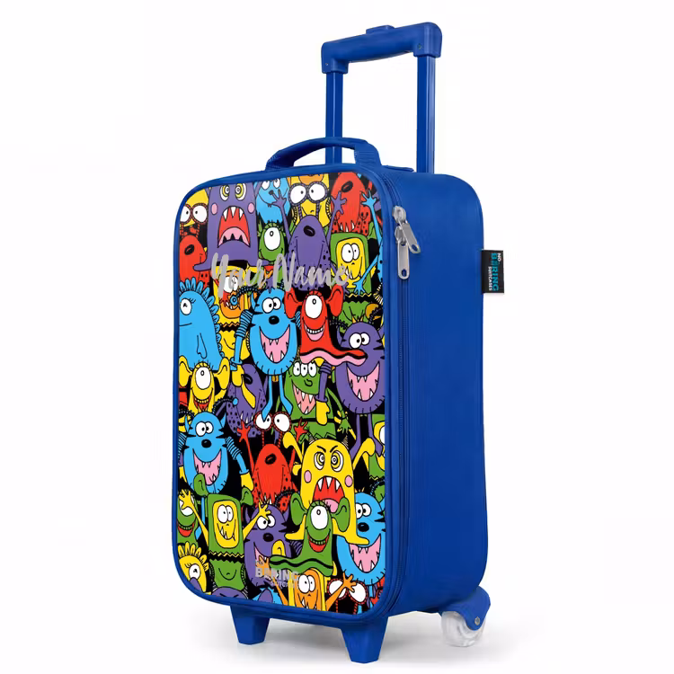 Children's suitcase - Blue - Monsters with Bright Colors — 5