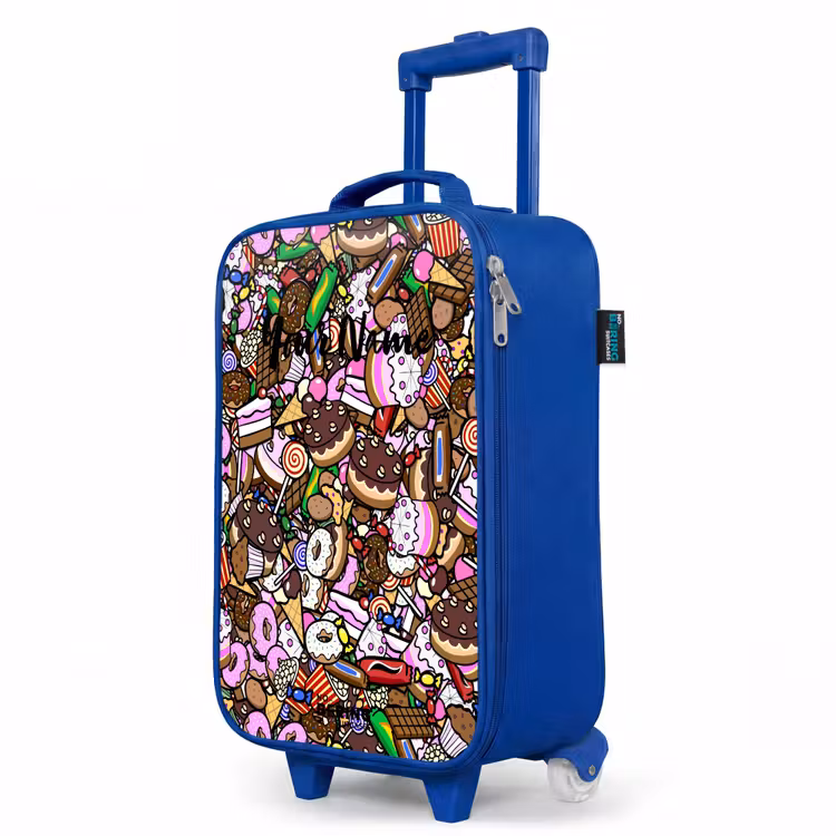 Children's suitcase - Blue - Overflowing pattern with treats — 5