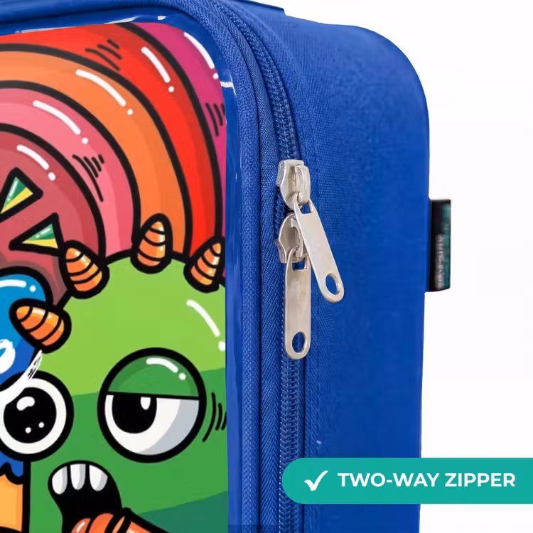 Children's suitcase - Blue - Popping colored monsters — 6