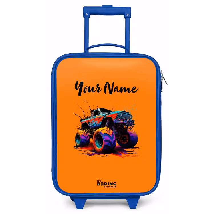 Children's suitcase - Blue - Rainbow Wheels — 1