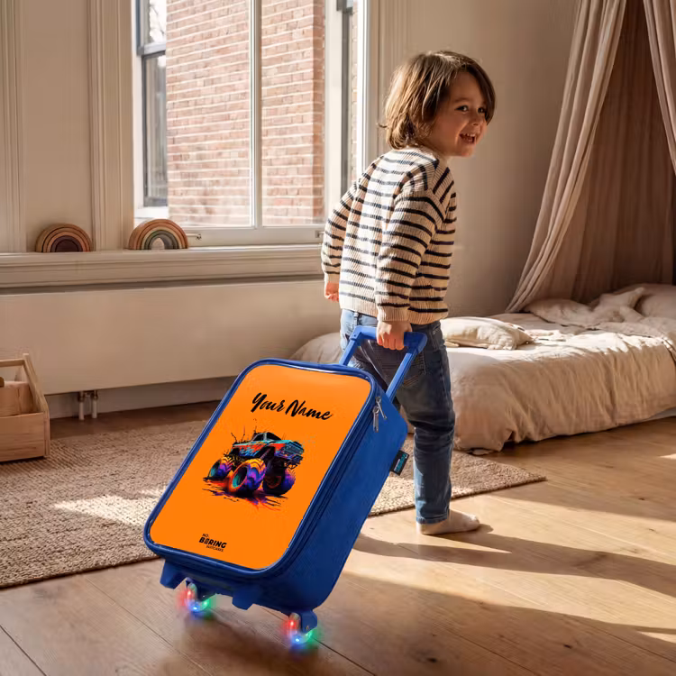Children's suitcase - Blue - Rainbow Wheels — 2