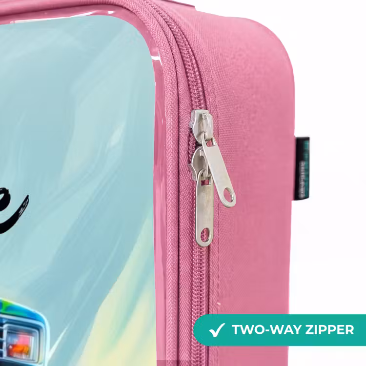 Children's suitcase - Pink - Green Monster Truck with Brushstrokes — 4
