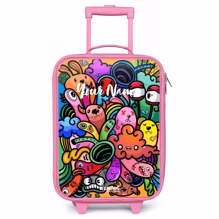 Children's suitcase - Pink - Merry monster chaos — 1