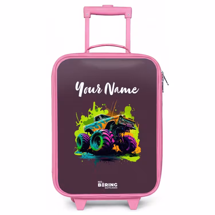 Children's suitcase - Pink - Neon Wheels — 1