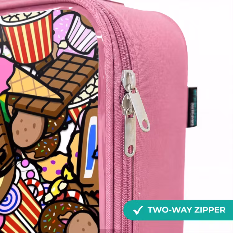 Children's suitcase - Pink - Overflowing pattern with treats — 4