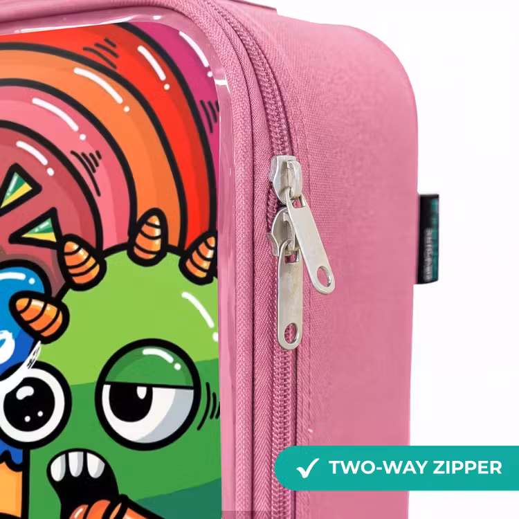 Children's suitcase - Pink - Popping colored monsters — 4