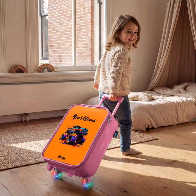 Children's suitcase - Pink - Rainbow Wheels — 2