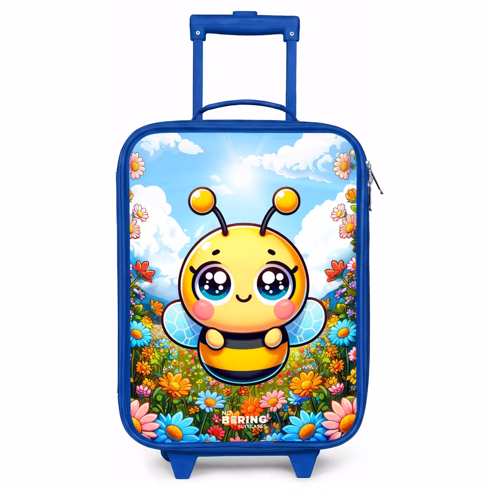 Children's suitcase - Blue - Cute bee among flowers — 1