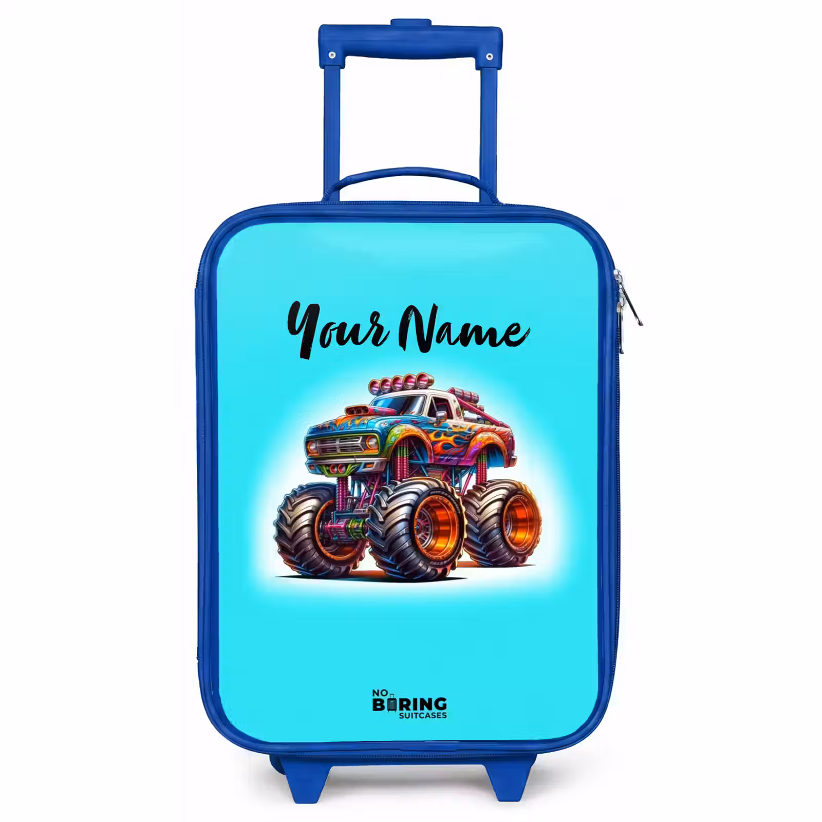 Children's suitcase - Blue - Monster Truck on Light Blue Background — 1