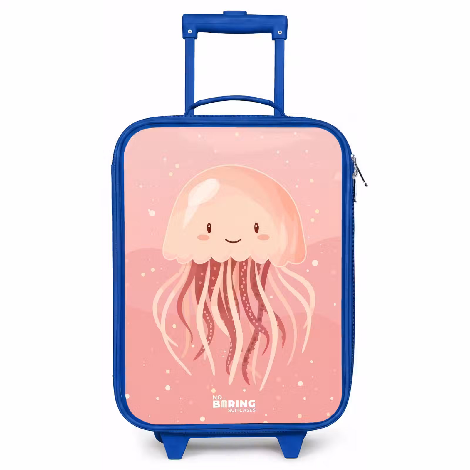Children's suitcase - Blue - Pink jellyfish with face — 1