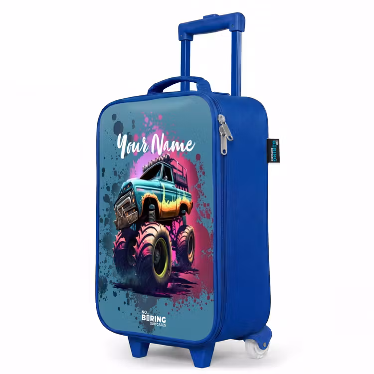 Children's suitcase - Blue - Monster Wheels — 5