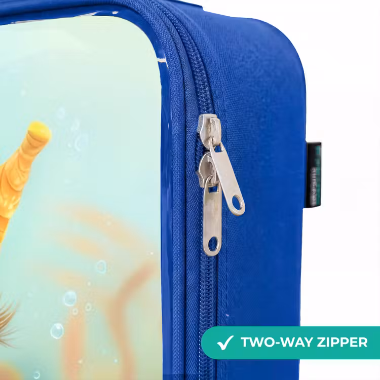 Children's suitcase - Blue - Orange seahorse in the water — 6