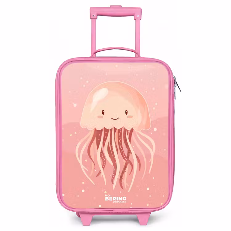 Children's suitcase - Pink - Pink jellyfish with face — 1