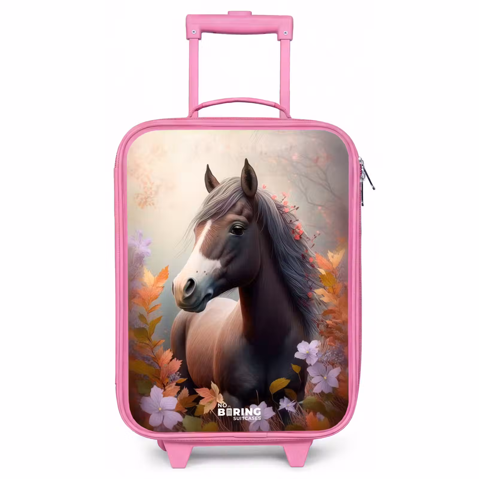 Children's suitcase - Pink - Brown horse in autumn — 1