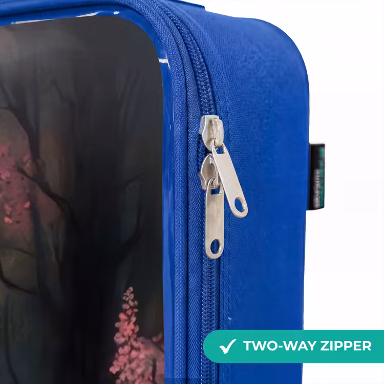 Children's suitcase - Blue - Light brown horse among pink flowers — 6