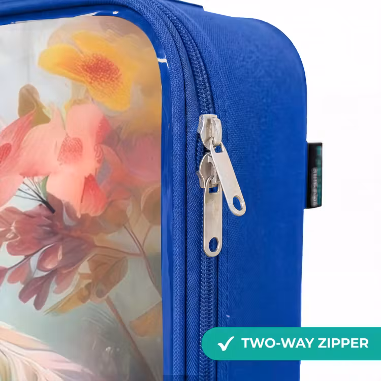 Children's suitcase - Blue - White horse surrounded by flowers — 6